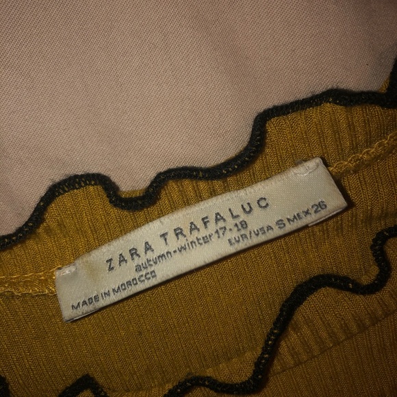 ZARA long sleeve yellow ochre top - Picture 2 of 2